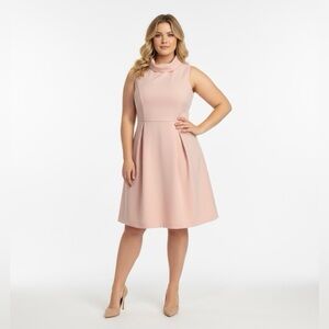 ELIZA J PEACH TEXTURED COLLARED SLEEVELESS SHEATH DRESS WOMEN’S SZ 2